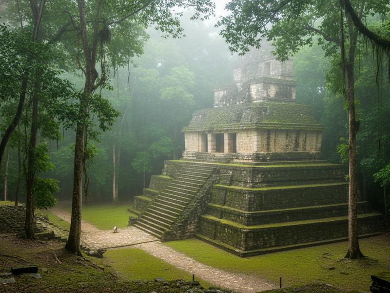 Rustic eco-lodge cabin in the Chiapas jungle with natural surroundings