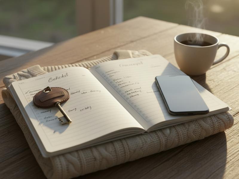 Notebook and cabin key for booking Tlaxcala firefly season lodging