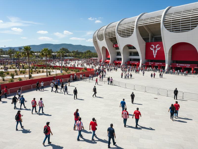 Estadio Akron in Zapopan Guadalajara with the distinctive curved roof structure