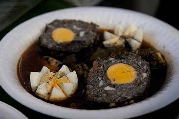 Cooked relleno negro served with the recado negro base