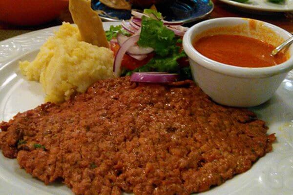 Beef pachola — thin spiced ground beef steak from Zacatecas, traditional recipe